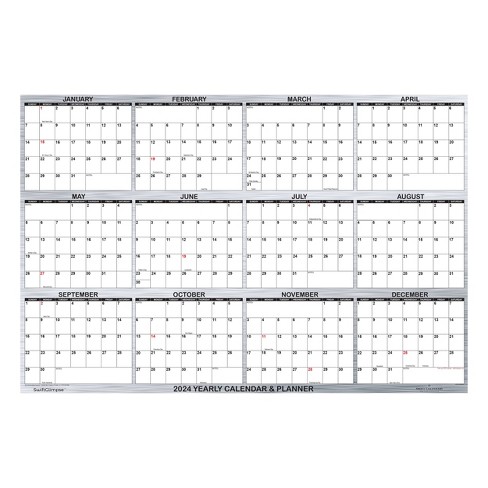 2024 Calendar Yearly Planner 365 Days Schedule Wall Hanging Memo