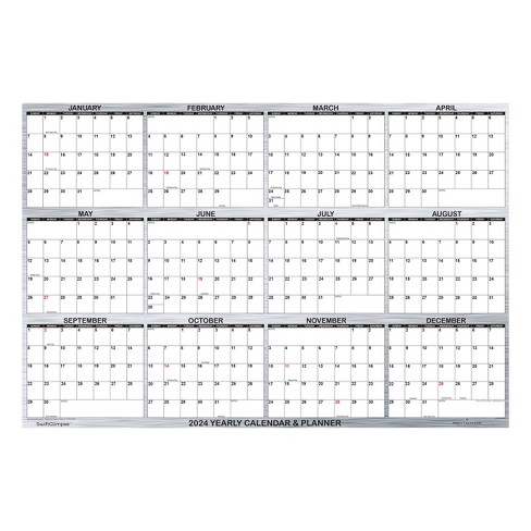 Swiftglimpse 2024 yearly wall calendar & planner 24