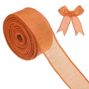 Unique Bargains Burlap Wired Edge Durable Thick Fabric Ribbons for DIY Crafts 1 Pc - 1 of 4