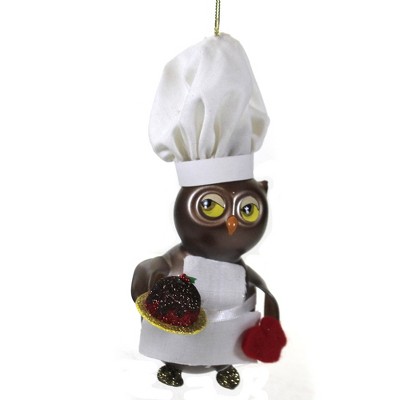 Italian Ornaments 6.5" Holiday Baking Chef Owl Ornament Italian Baker Bird  -  Tree Ornaments