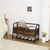 GustoWave Shoe Bench, Lift Top Shoe Storage Bench, Entryway Bench, Metal and Wood Shoe Rack Organizer for Entry, Bedroom, Closet, Living Room - 3 of 4