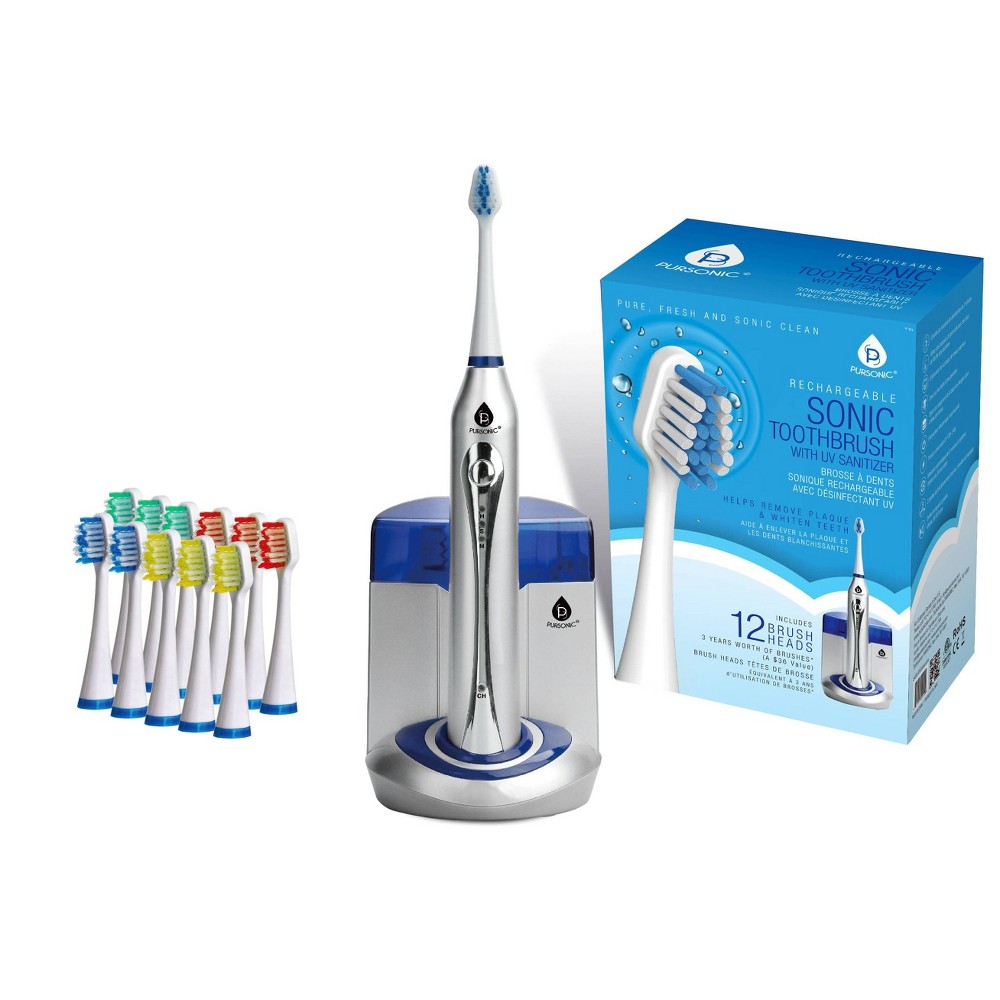 Photos - Electric Toothbrush Pursonic Toothbrush with UV Sanitizer +12 Brush Heads - S450SR