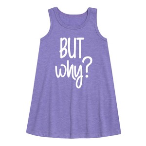 Girls' - Instant Message - But Why Graphic Sleeveless Aline Dress - 1 of 4
