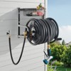 VEVOR Wall Mounted Garden Hose Reel, Holds 125 ft 5/8-inch Hose, Heavy-Duty Water Hose Winder, Space-Saving Design, Black - 2 of 4