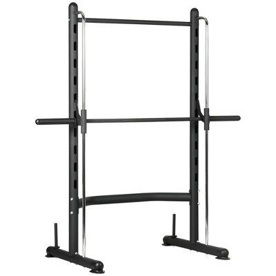 Soozier Adjustable Squat Rack With Pull Up Bar And Barbell Bar, Multi ...