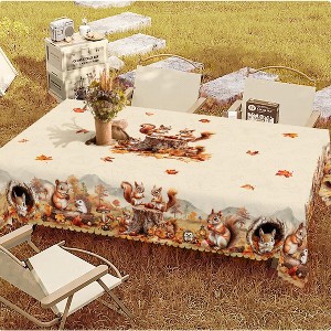 LOVEVOOK Thanksgiving Tablecloth, Fall Tablecloth, Pumpkin Table Cloth, Autumn Harvest for Christmas, Holiday, Birthday, Harvest - 1 of 4