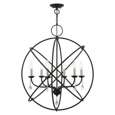 Livex Lighting Aria 6 - Light Pendant in  Black/Brushed Nickel