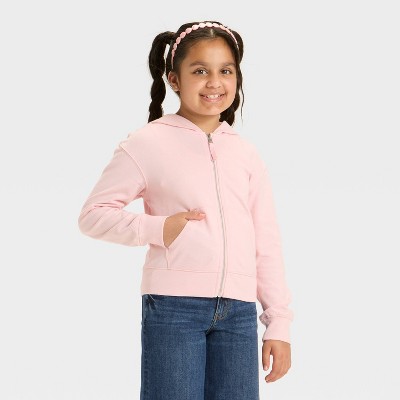 Girls' Relaxed Fit French Terry Zip-Up Hooded Sweatshirt - Cat & Jack™