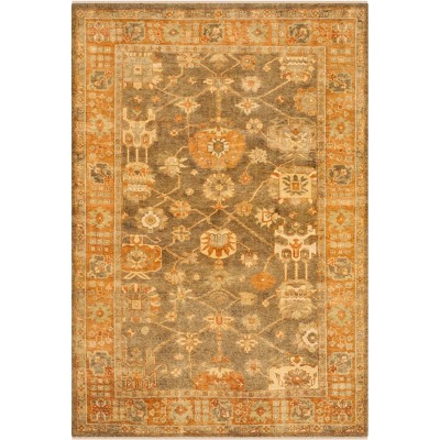 Elegant Hand-Knotted Woolen Area Rug 8' x 10' in Soft Gray