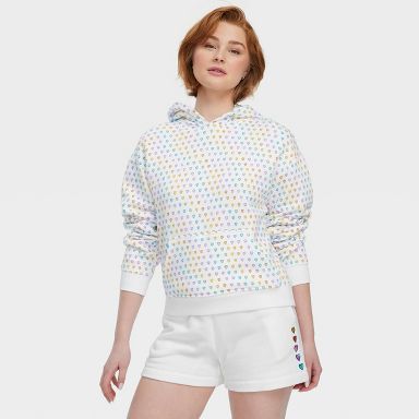 Women's Disco Hearts Wave Hoodie Pink/Lavender/Teal - Roller Rabbit x Target XXS