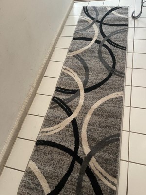 World Rug Gallery Contemporary Abstract Circles Design Blue 6'6