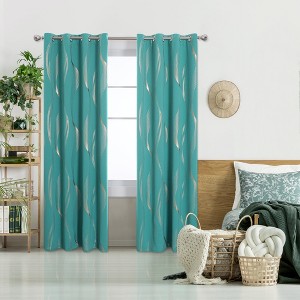 Deconovo Gold Wave 52 Width Curtain (2 Panel) - 1 of 4