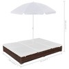vidaXL Sun Lounger Brown PE Rattan 78.7x55.1x11.0 in Adjustable Armrests - 3 of 4