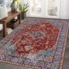 Area Rugs for Living Room Bedroom Non Slip Machine Washable Soft Vintage Rugs Low Pile Retro Floral Accent  Rug - 2 of 4