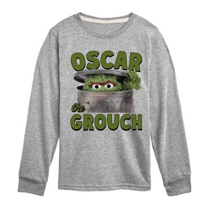 Boys' - Sesame Street - Oscar The Grouch -Toddler and Youth Long Sleeve T-Shirt Long Sleeve Graphic T-Shirt - 1 of 3