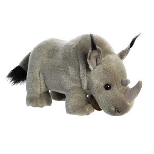 Aurora Medium Rhinoceros Miyoni Realistic Stuffed Animal Gray 10" - 1 of 4