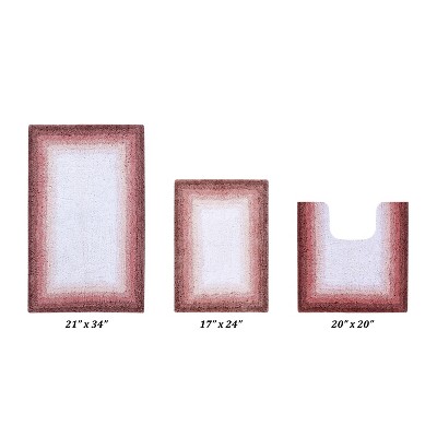 Torrent Collection 100% Soft Cotton Tufted Weave Bath Rug Set, Ombre Pattern, Super Soft & Absorbent, Machine Washable Bathroom Mats