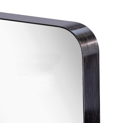 Bronze Rectangular Metal Frame Wall Mirror, 24" x 36"