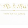 Sparkle and Bash 100x Mr Mrs Gold Foil Disposable Cocktail Napkins for Weddings Party, white 5 inch, 3 Ply - 4 of 4