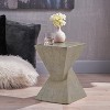 MOEPISY Patio End Table Hand Painted Light Gray - 2 of 4