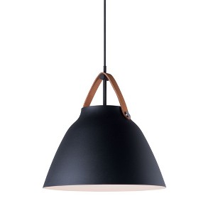 Maxim Lighting Nordic 1 - Light Pendant in  Tan Leather/Black - 1 of 4