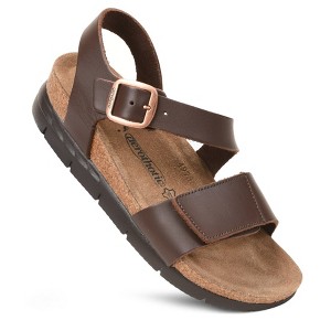 Aerothotic - Serena Double Strappy Open Toe Comfortable Leather Platform Sandals - 1 of 4