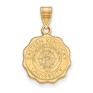 Black Bow Jewelry 14k Yellow Gold Plated Sterling Silver Eastern Kentucky Colonels NCAA Medium Pendant - 1 of 3