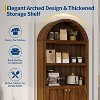 GAOMON 72'' Tall Arched Cabinet, 5 Tier Arched Bookshelf with Double Doors & Adjustable Shelf - 4 of 4