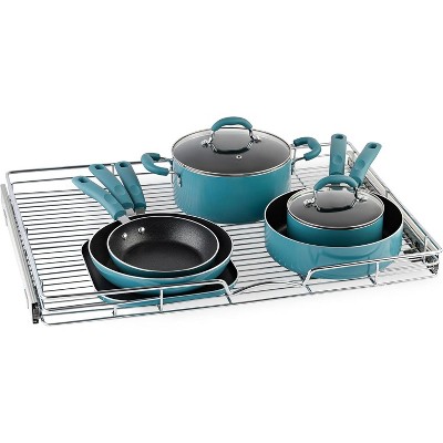 Hold N' Storage - Pull out Cabinet Organizer with Steel Metal Chrome Finished and 21 Inch Depth