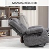 Rocker Recliner Chair with Swivel, Fabric Reclining Chair with Cushion, Rocking Chair with Footrest - 4 of 4