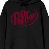 Dr. Pepper Red Logo Adult Black Long Sleeve Hooded Sweatshirt - 2 of 4