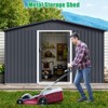 TROPOW 10x12 FT Outdoor Storage Shed, Metal Garden Shed with Lockable Door, and Sloped Roof, Utility Metal Tool Storage Sheds for Backyard - 2 of 4
