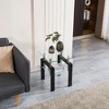 Vynxaria Series 17.71 in. Transparent Square Tempered Glass End Table with Waterfall Edges - 4 of 4