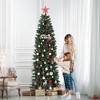 6FT/7.5FT/9FT/12FT Christmas Artificial Pencil Tree with Dual-Color LED Light - 4 of 4
