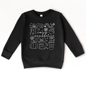 Cozy Season Coquette Icons - Toddler Graphic Sweatshirt and Youth Graphic Sweatshirt - 1 of 3