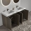 GDFStudio Grimsley Freestanding 59" Smoked Oak Wood Bathroom Vanity with Double Sink - 2 of 4