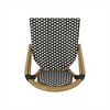 SKRAN Outdoor PE Rattan and Aluminum French Bistro Chair, Set of 2, Black & White, Bamboo Print Finish for Garden, Patio, Outdoor - 4 of 4