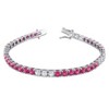 EVERLY JEWELRY | Sterling Silver Created Stone Tennis Bracelet, 7.5 in- Multiple Created Stone Option - 2 of 4