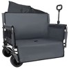 Whisen 3-in-1 Convertible Folding Wagon Cart with Bench Seat & Storage, 500lbs Heavy-Duty Utility Wagon - 2 of 4
