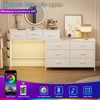 WOWLIVE Dresser for Bedroom with Charging Station and LED Light, Rotatable Vanity Desk with Fabric Drawers and Side Pockets, HD041 - 4 of 4