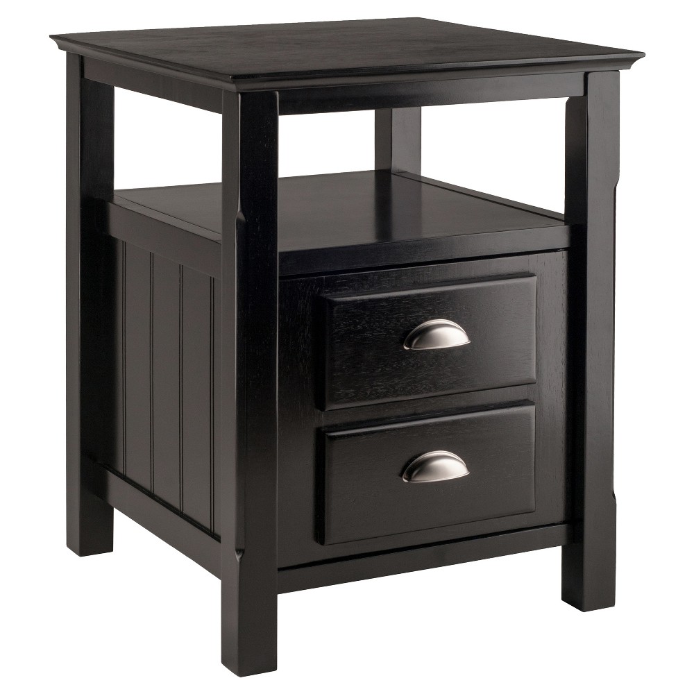 Photos - Storage Сabinet Timber Nightstand Black - Winsome