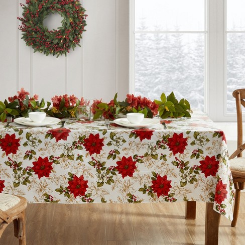 Christmas Tablecloth, Red & Green Table Cover, Kitchen Textile, Table Linens,  Xmas Home Decor, Unique Home Decor, Any Size Tablecloth 