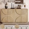 ORRD TREXM 4-Door Storage Sideboard - Wood Cabinet w/Semi-Circular Handles & Adjustable Shelves for Dining/Living Room - 4 of 4