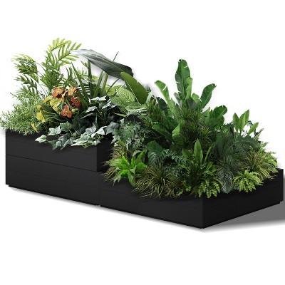 SEVOBAL Planters Outdoor 2 Style 8x4x2ft Garden Bed Planter Box Planter Herbs-Large Garden Bed Kit Raised Garden Bed, Black, 94.48"*47.24"*23.62"