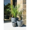 Rosemead Home & Garden, Inc. 3pc Concrete Outdoor Planter Pot Small Medium and Large with Drainage Hole Black - 4 of 4