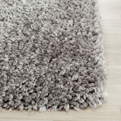 Silver Hand-Tufted Wool Shag Rug, 2' x 3'