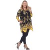 Women's Plus Size Paisley Scoop Neck Tunic Top with Pockets - White Mark - 3 of 4