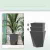Naysaye 3PCS Outdoor Planters, 18" Tall Large Taper Planters with Drainage Holes and Plug, Flower Pots for Patio, Black, 15.25"*15.25"*18" - 4 of 4