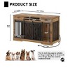 63inch Wooden Double Dog Crate For 2 Dogs TV Stand Dog Kennel Sliding Barn Door for Halloween Christmas Decor - 3 of 4