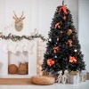 GlasFlength Artificial Trees Premium PVC Full Christmas Tree with Iron Stand Fashion Design for Holiday Decor, Black, 45"*45"*94.49" - 2 of 4